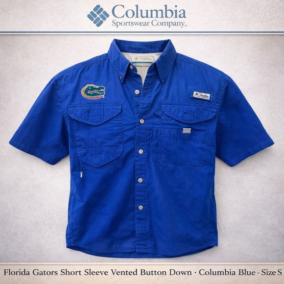 Columbia Other - Columbia Blue Florida Gators Short Sleeve Vented Casual Button Down- S